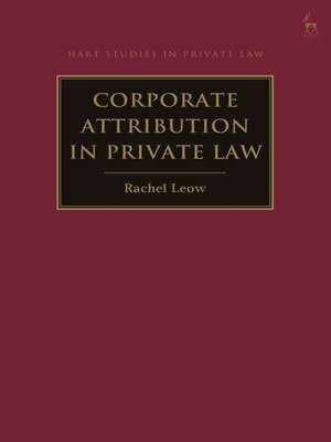 cover image of Corporate Attribution in Private Law